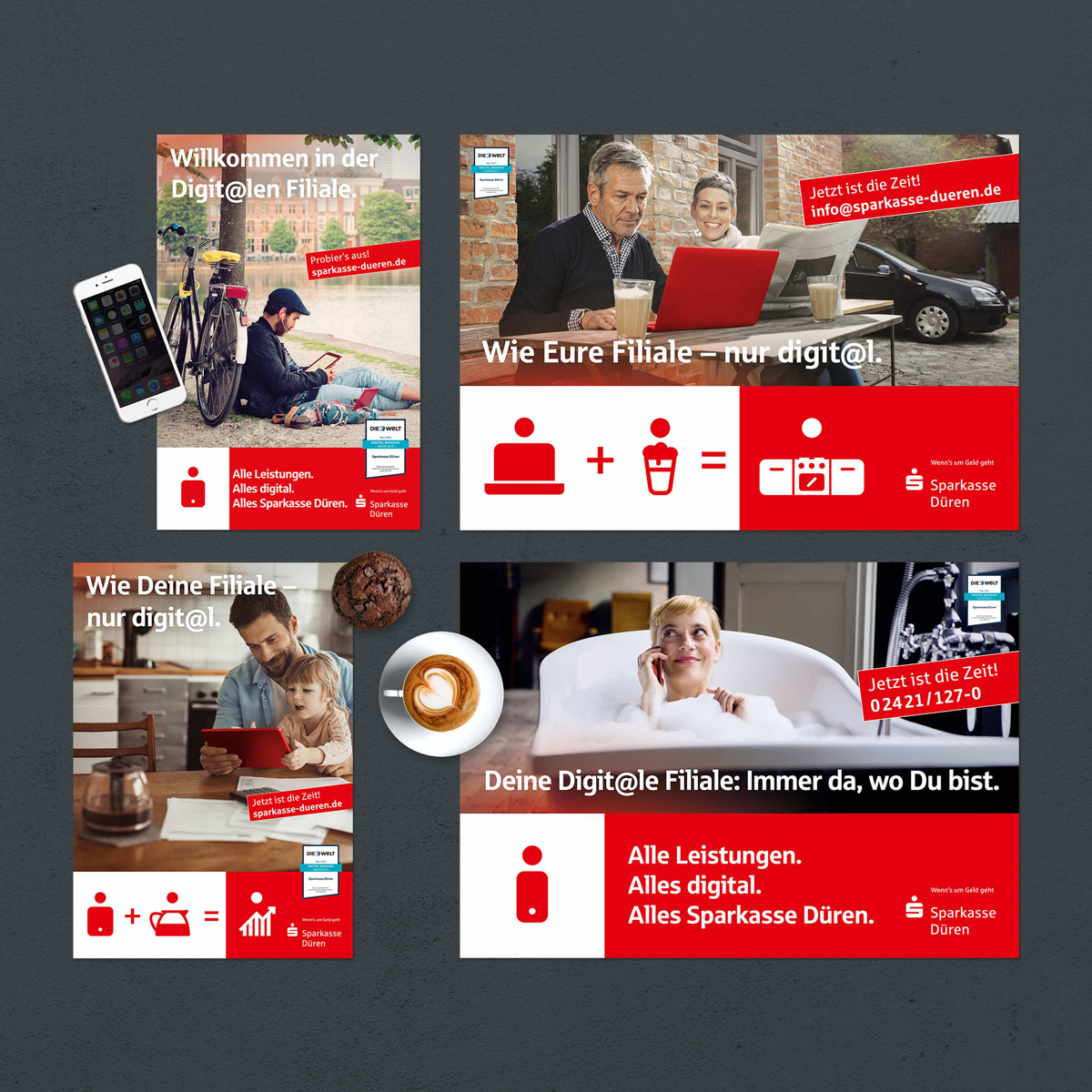 Projektreferenz der Kampagne "Digit@le Filiale" für die Sparkasse Düren