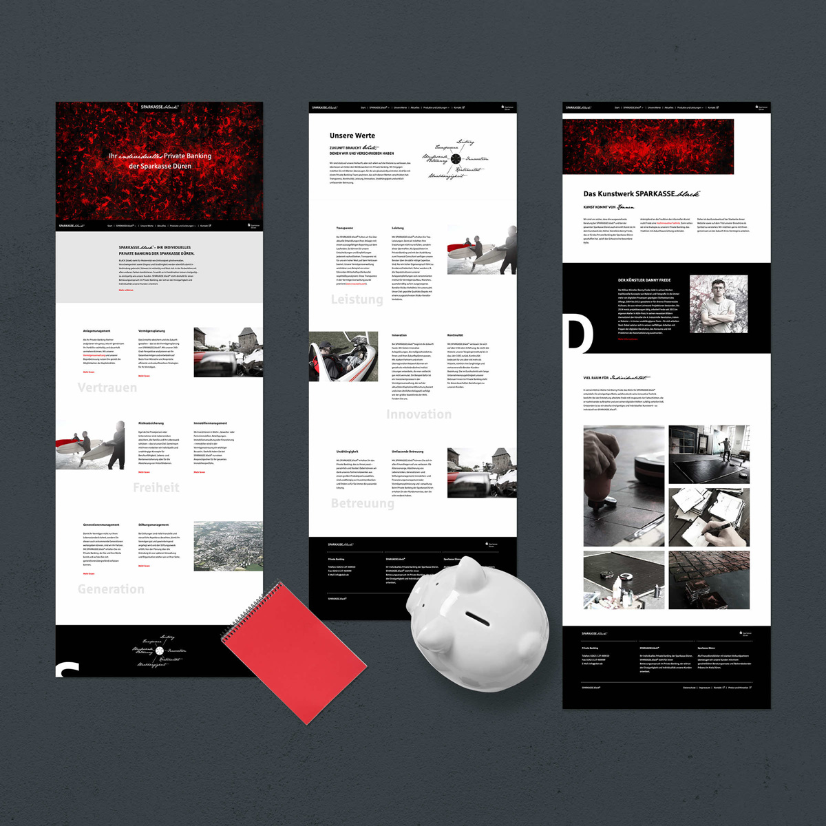 Projektreferenz der Website für die Sparkasse Black