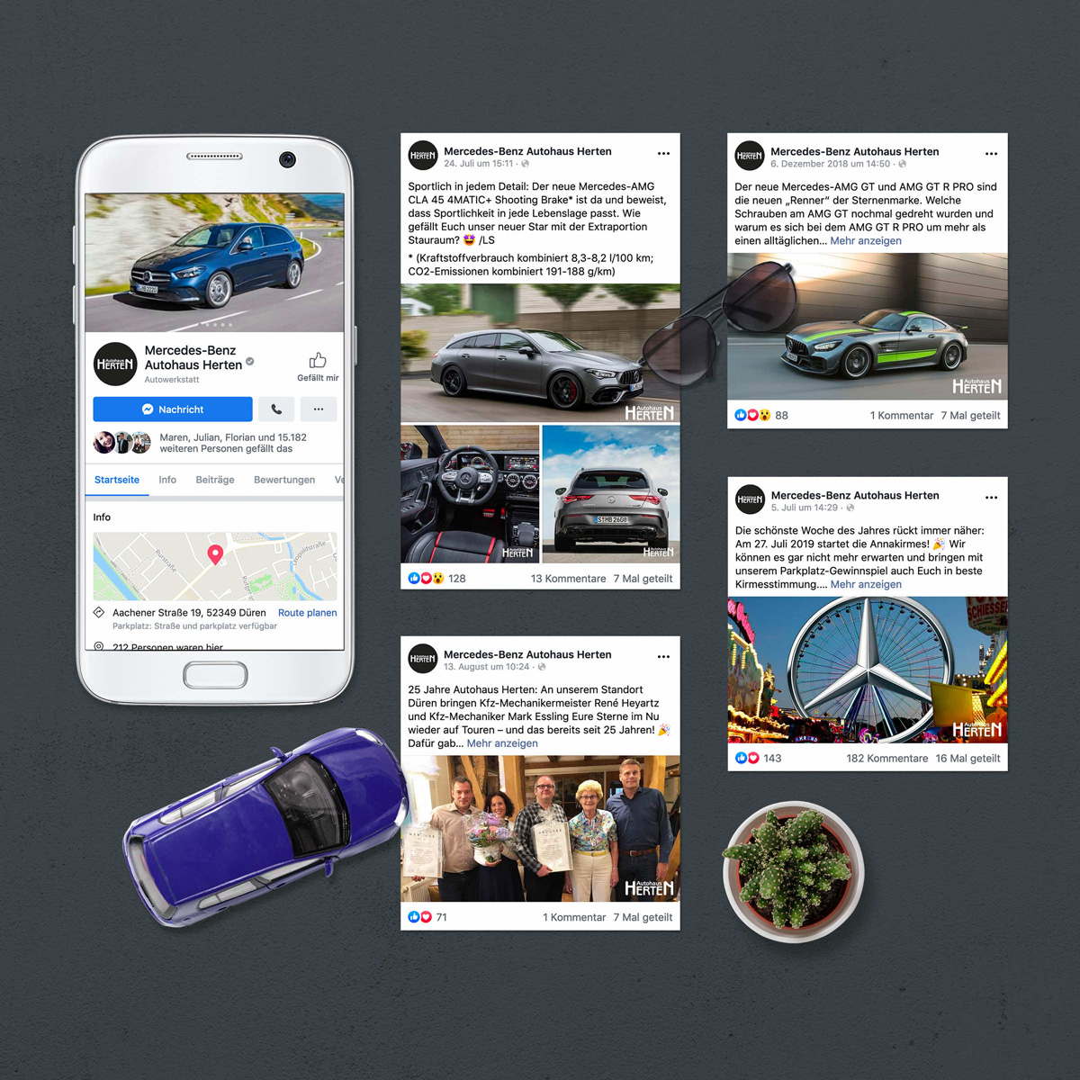 Projektreferenz von Facebook Social Media Content für das Mercedes-Benz Autohaus Herten