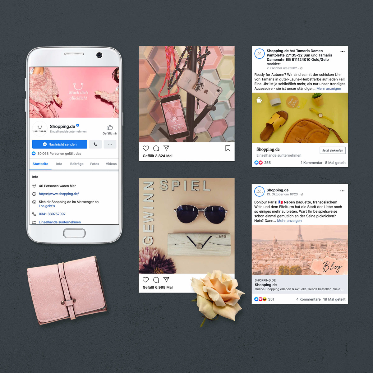 Projektreferenz von Facebook Social Media Content für Shopping.de