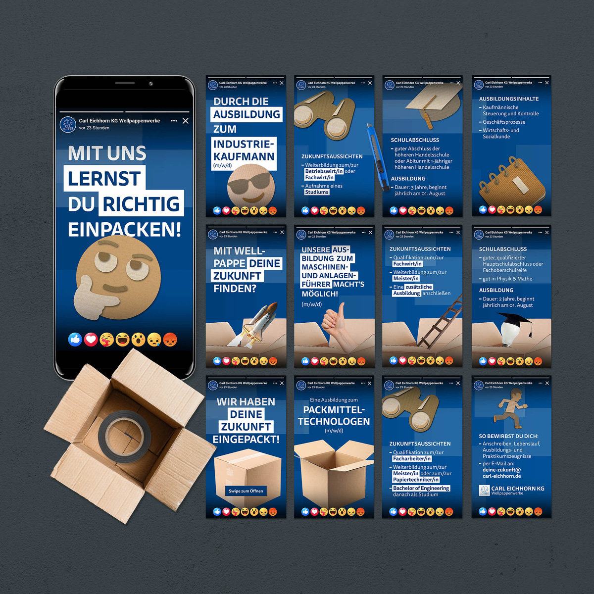 Projektreferenz von Social Recruiting Content für Carl Eichhorn Wellpappenwerke