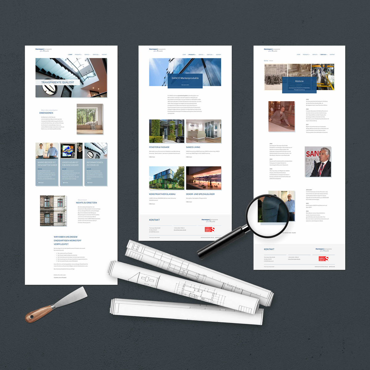Projektreferenz der Website für Thermopor Glas